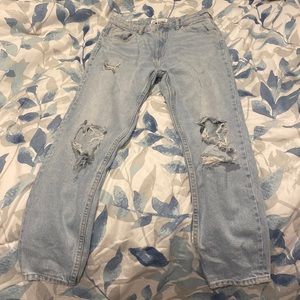 Zara Light Wash Ripped Jeans